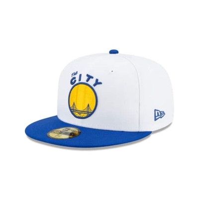 Golden State Warriors Gorra | New Era NBA Hardwood Classic Nights 59fifty Fitted Cap Mexico - Blancos